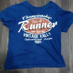 This is a blue kids t shirt